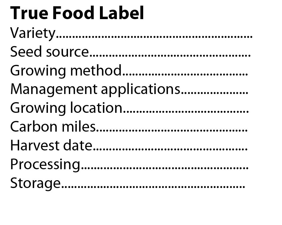 true food label