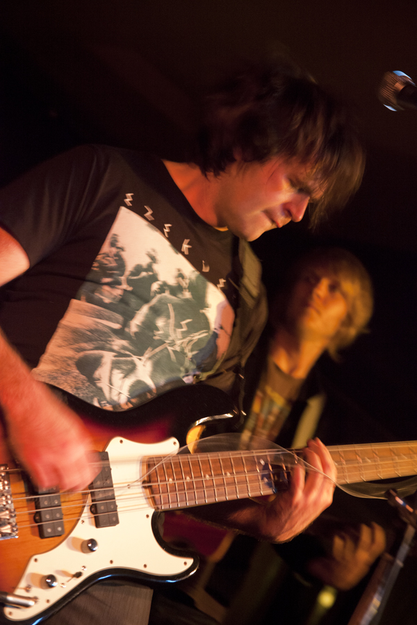 Alex Hayes of Hidden Venture, breaking a string on his bass - St Andrews Pub, Victoria, Australia, 2010 - Photograph - Lloyd Godman