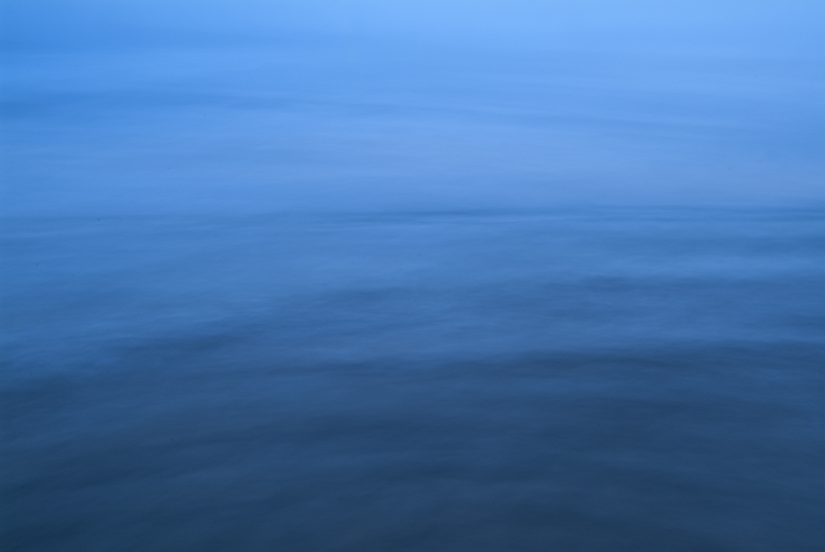 stock photograph, time exposure of blue ocean, Lloyd Godman